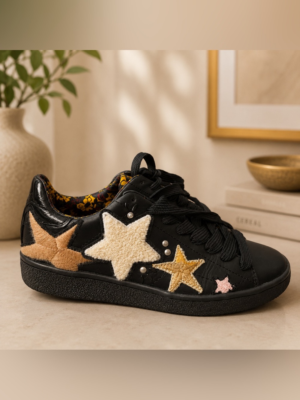 Black Coach Star Patch Sneakers - Stylish Everyday Shoes